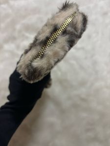 Fuzzy Furr  Leopard Clutch