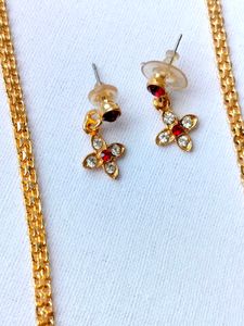 Gold Plated Mangal sutra With Red Stone / Chain