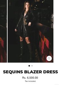 ZABELLA Black Sequin Blazer Cum Dress NEW YEAR