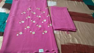 Pink Daily Wear Sari With Blouse Piece