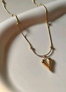 Korean Anti - Tarnish Golden Heart Chain Necklace♥