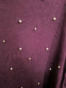 Burgundy Embellished Sweater Top