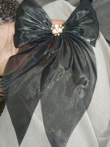 Chic Black Bow Hair Accessory