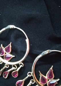 2 Combo PinkGold Combination Round Earrings+studs