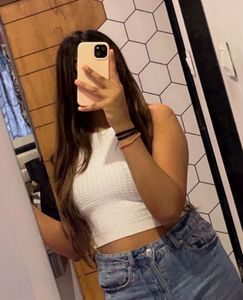 White Sleevless Crop Top