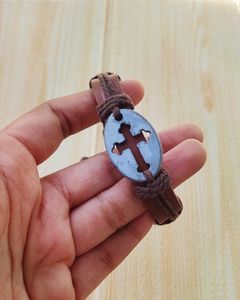 Cross Leather Bracelet