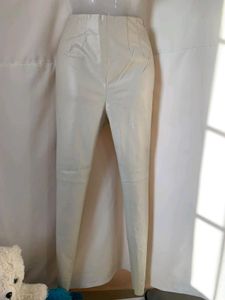White Faux Leather Pants