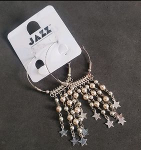 Star Dangle Hoop Earrings