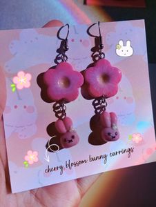 Cherry Blossom Bunny Earrings