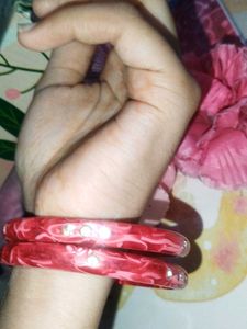 Red Rhinestone Bangle Set