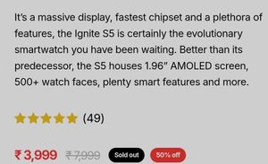 Cross Beats Smart watch Ignite S5