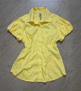 Yellow Puff Sleeve Tops