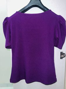 Purple Puff Sleeve Top