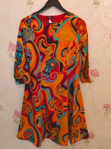 Vintage Colorful Floral Mini Dress