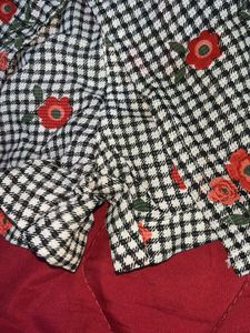 Gingham Floral Mini Skirt For Girl Newwwwww