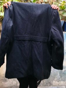 Stylish Black Wool Blend Coat