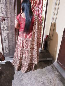 traditional maroon Lehegha