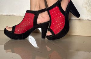 High Heels Red &amp; Black Color US Size 7