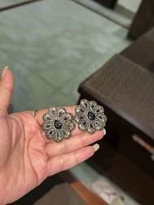 Oxidized Earrings with free Maang Tikka