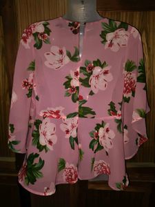 Pink Floral Layered Blouse
