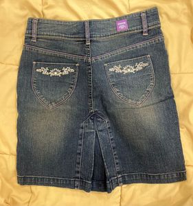 Denim Skirt with Embellishments