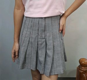 Plaid Pleated Skirt