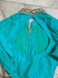 Green Kurti Mirror Work