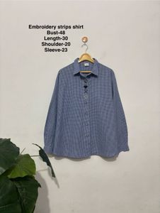 Gingham Embroidery Shirt