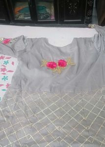floor length kurta and dupatta with pyjami