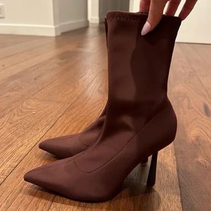 Zara Stretch High-Heel Ankle Boots