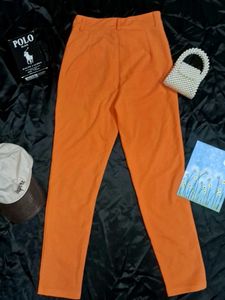 Orange High-Waisted Trousers