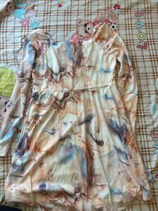 Abstract Print Long Sleeve Dress