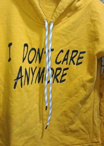 Bold Attitude Mustard Yellow Hoodie - &#34;I Don&#39;t Car