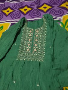 Green Kurti Pant  Set