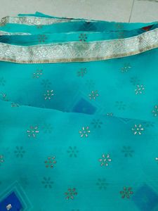 A Cyan Color Saree