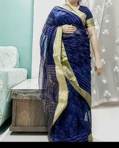 pure handloom chanderi batik print kaddi border