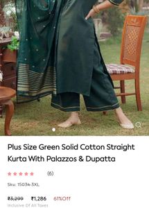 Green straight kurta set!