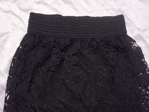 Black Lace Detail Mini Skirt