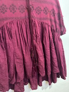 Maroon Tunic Top - Bohemian Style