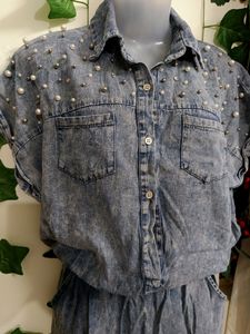 Denim Beaded Dress