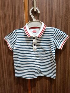 Striped Black And White Polo Tshirt