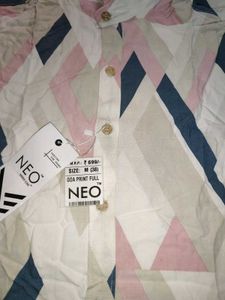Geometric Print Button-Down Shirt