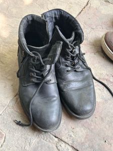 Men's Black Leather Boots Uk10