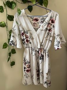 Floral White Mini Dress