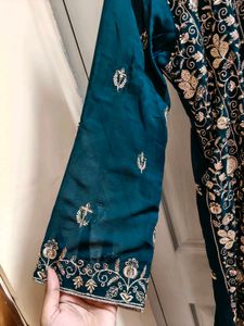Elegant Teal stone work Salwar Kame