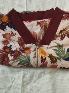Floral Print Bomber Jacket