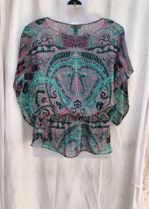 14221. Paisley Print Blouse