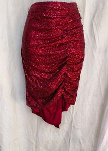 I. Red Sequin Party skirt