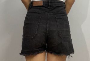 Black Denim Shorts