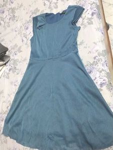 Blue Fit & Flare Dress